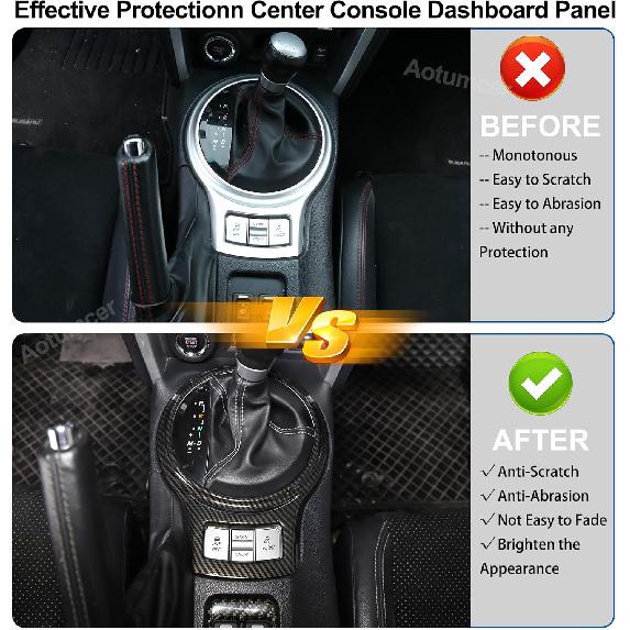 Center Console Gear Shift Shifter Knob Panel Cover Trim Compatible with Subaru BRZ/Toyot@ 86 2012-2020 ABS Gear Shift Decoration Protection Frame Car