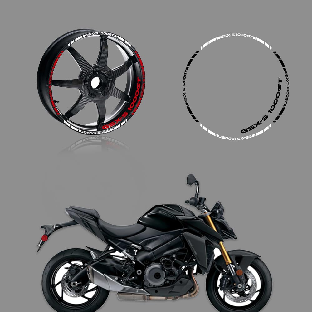 

HJSYYDS4 For New Motorcycle Accessories Personalized Wheel Tire Decal Reflective Sticker GSX-S1000GT GSX S1000 GT Accessories (Black) чёрный