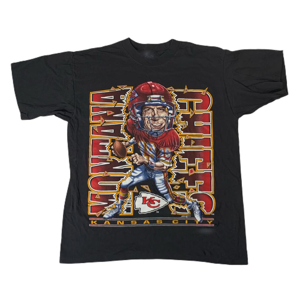 Vintage Joe Montana Kansas City Chiefs Cotton Black Unisex Tee Shirt CM744