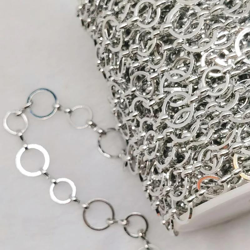 

1M 10MM+8MM Round Closed Rings Link Chain Copper Chains Handmade Necklace Chains DIY Jewelry Findings Bag Accessories Wholesale 1Meter