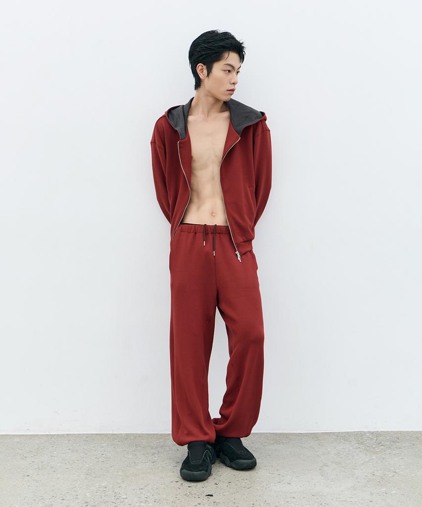 ROWM Soft Contour Hooded Zip-Up (Red/Charcoal)