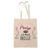 Tote Bag - PLANETEE - Maelys the Most Beautiful - Natural Jute - Printed In France - Reusable