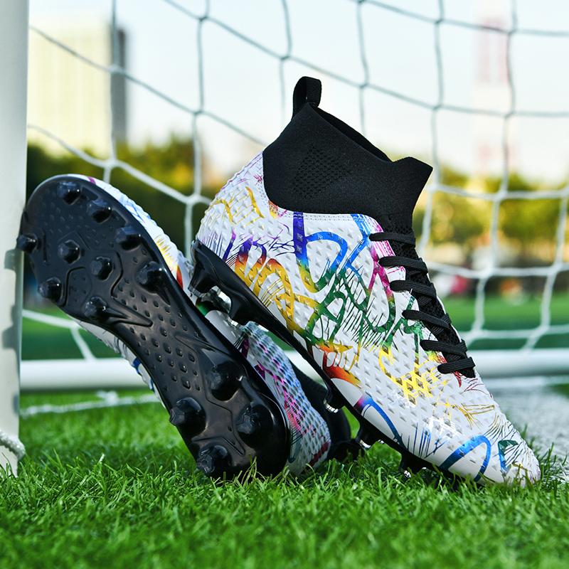 Soccer Shoes Men Outdoor Grass Training Long Stud Professional Sports Shoes Men Breathable Lace-up Training Football Boots Men
