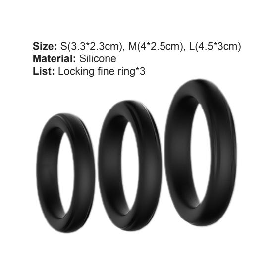 3Pcs Cock Ring Super Elastic Easy To Clean Silicone Delay Ejaculation Lock Ring for Male Masturbators