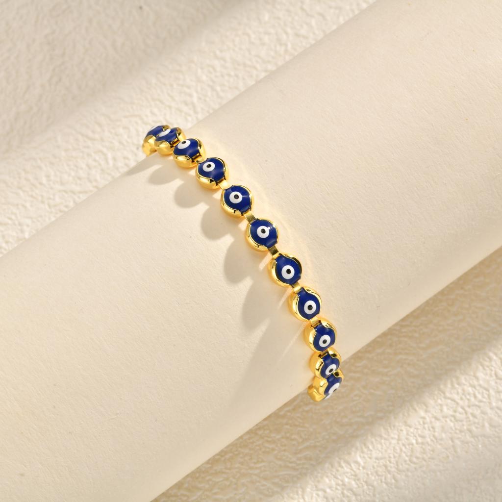 Adjustable Evil Eye Charm Bracelet For Women, Fashion Turkish Lucky Blue Eye Bead Chain Bracelet, Birthday Party Jewelry Gift