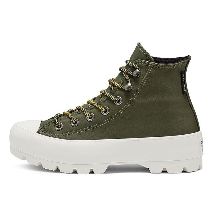 Converse Lugged Comfortable Mid-Top Canvas Shoes Women Sneakers Army-Green 566154C