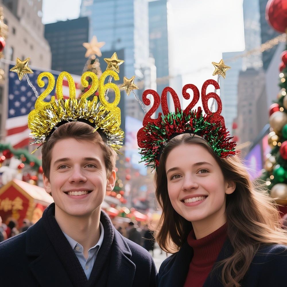 New Year‘s Eve Christmas Headband Star Color Strip Xmas Hair Accessories  Cosplay Prop