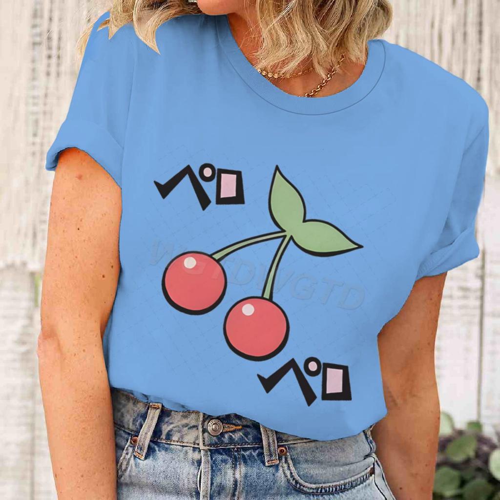 Y2k Harajuku Cherry Fashion Summer Tops Cartoon Cherry Design T-Shirt for Women Cherry Cartoon Aesthetic Vintage T-shirts