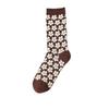 Autumn and Winter Retro Socks, Women's Ethnic Style Socks, Thousand Bird Checks, Diamond Checks, Pile Socks, Mid-calf Socks Trend