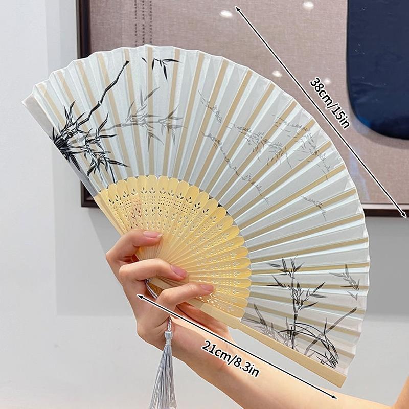 Retro Hand Fan Bamboo Folding Fans Chinese Style Dancing Fans Elegent Chinese Fan Art Craft Gift Female Woman Fan Photo Props