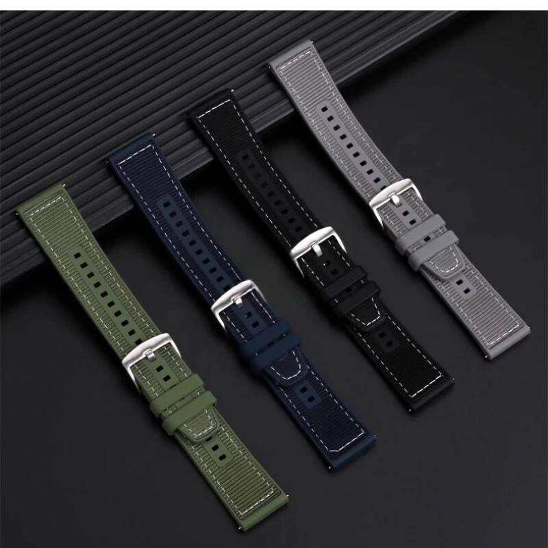 Nylon+Silikon-Armband für Samsung Galaxy Watch 8/8 Classic Armband 40mm 44mm Komposit-Armband correa Galaxy Watch Ultra 2025 47mm