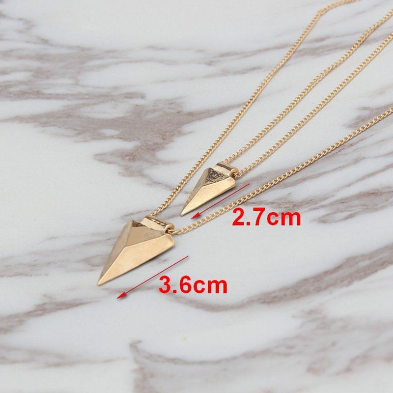 European Style Hip-hop Fashion Necklace Simple Multi-layer Triangular Metal Clothing Accessories Sweater Chain Collarbone Chain