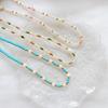 Natural stone shell baroque pearl necklace women's color beaded choker niche design titanium steel necklace