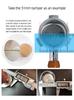 NEOUZA Espresso Coffee Tamper 58mm Flat Base Chrome Plated 304 Stainless Steel Wooden Handle Barista Bean Powder Press Fits E61 Group Machines