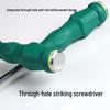 Chrome Vanadium Steel Cross-Shaped Strike-Through Screwdriver with Through-Handle