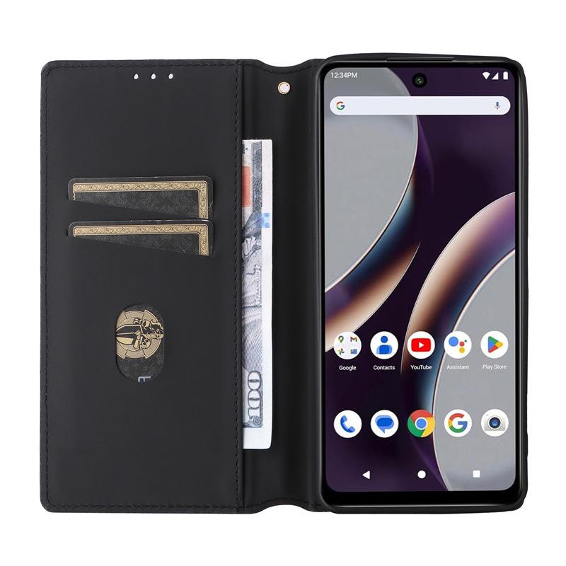 BLU G54 Leather Case: Multi-functional Magnetic Buckle, Card Holder, Protective Mobile Shell