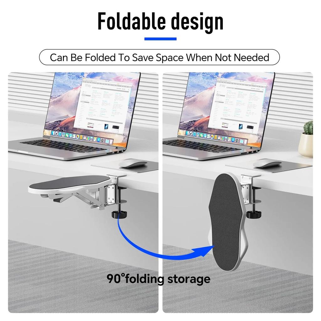 Adjustable Ergonomic Arm Rest - Foldable Desk Extension with Rotating Wrist Pad for Home & Office Comfort Wrist Rest Support 1pc