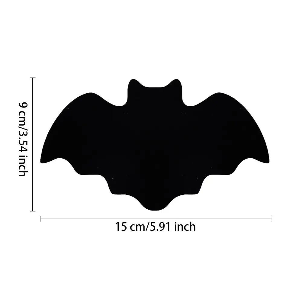 10pcs Heat-resistant Halloween Table Mat Black Bat Drink Coasters Wine Cup Mats  Kitchen Decor