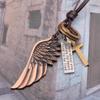 Angel Wings Genuine Leather Hip Hop Necklace - European & American Style