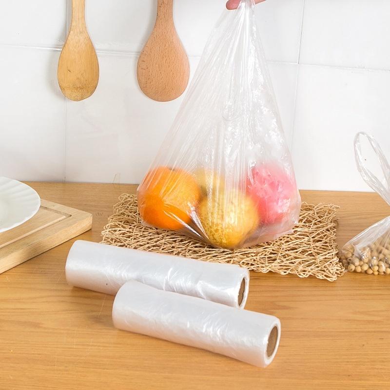 100Pcs Thickened refrigerator crisper large vest PE food bag fresh fruit and vegetable seal