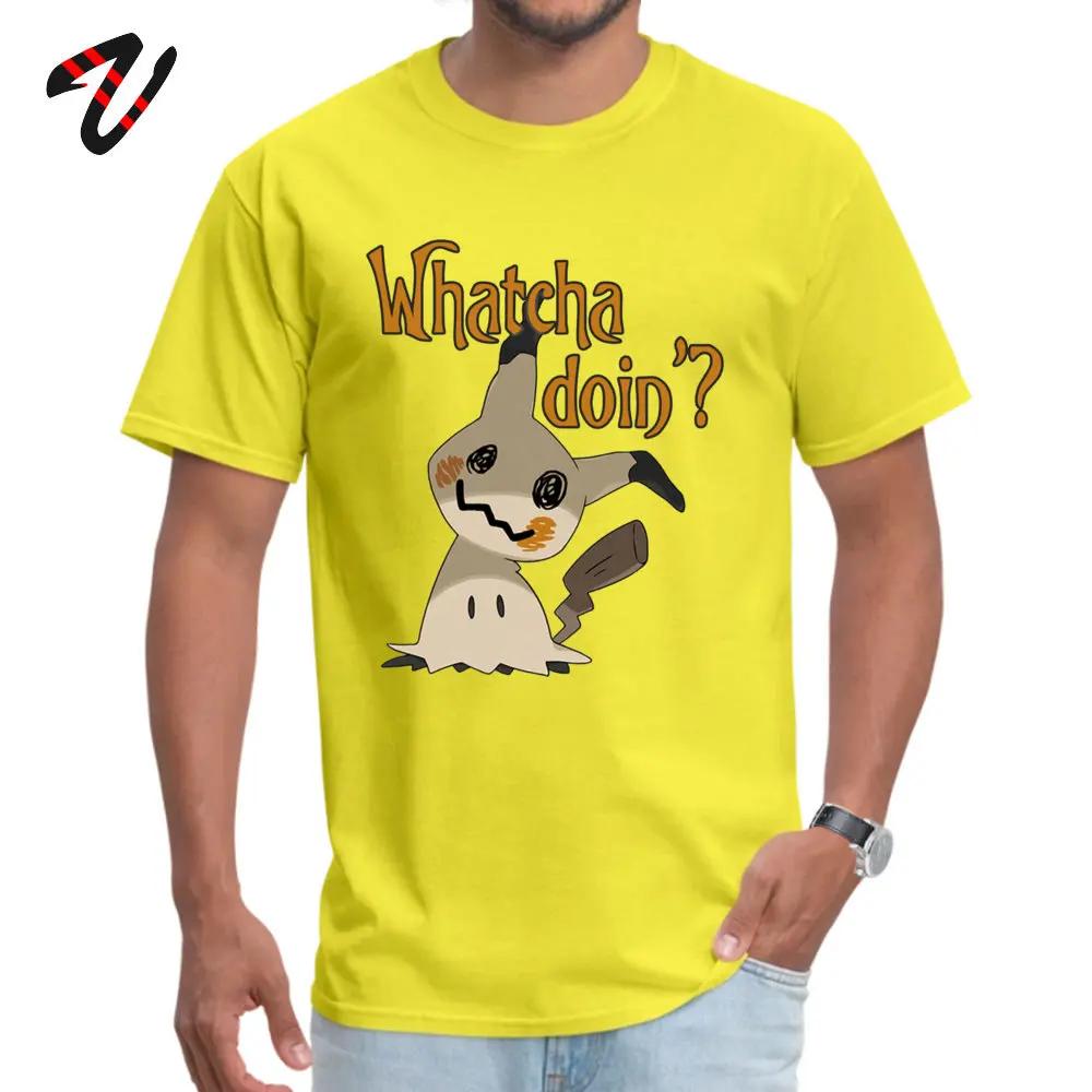 Slim Fit Men TShirt Whatcha doin Mimikyu Casual T Shirt Greyhound Short Sleeve Casual Tops Tees ONeck Wholesale Tshirt Funny