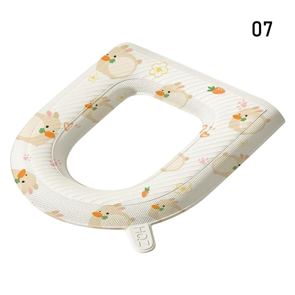 

1 шт. U-образный чехол для сиденья унитаза, кольцо для сиденья, подушка для крышки унитаза, коврик для унитаза с рисунком 07