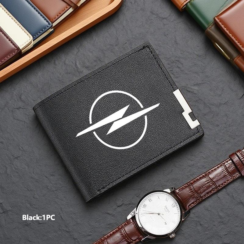 New Fashion Business Wallet Leather Car Logo Card Holder Men Coin Purse For Opel ADAM ASTRA J K CORSA E INSIGNIA MOKKA VIVA