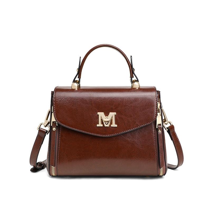 Women's New Leather Handbag for Women's Autumn and Winter Large Capacity One-shoulder High-end Crossbody Bag