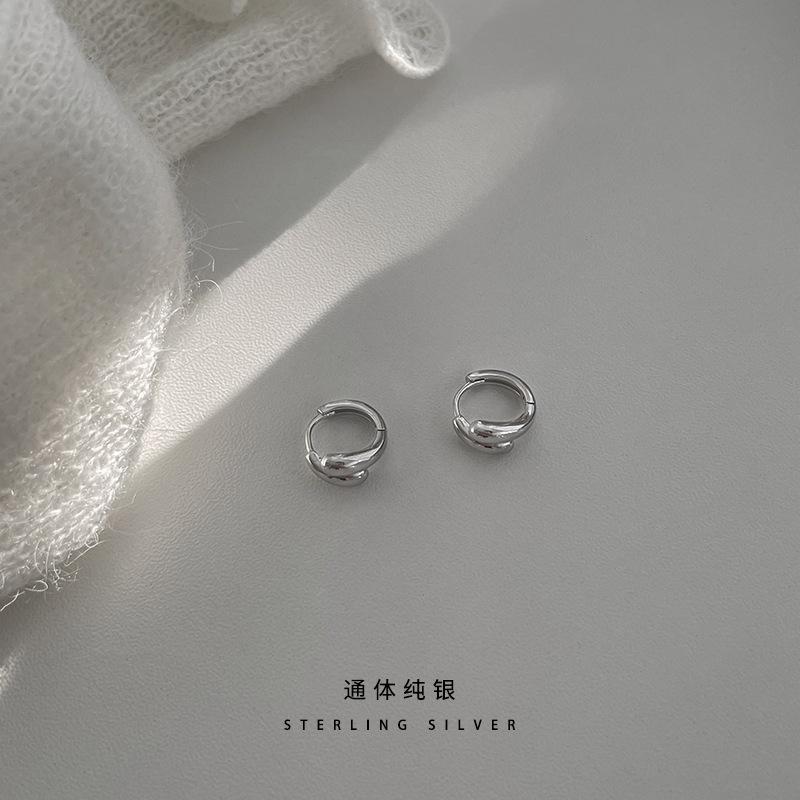 

Dislocation illusion double-layer design S925 sterling silver earrings women s ins simple Korean fashion high-end temperament jewelry 925 Silver