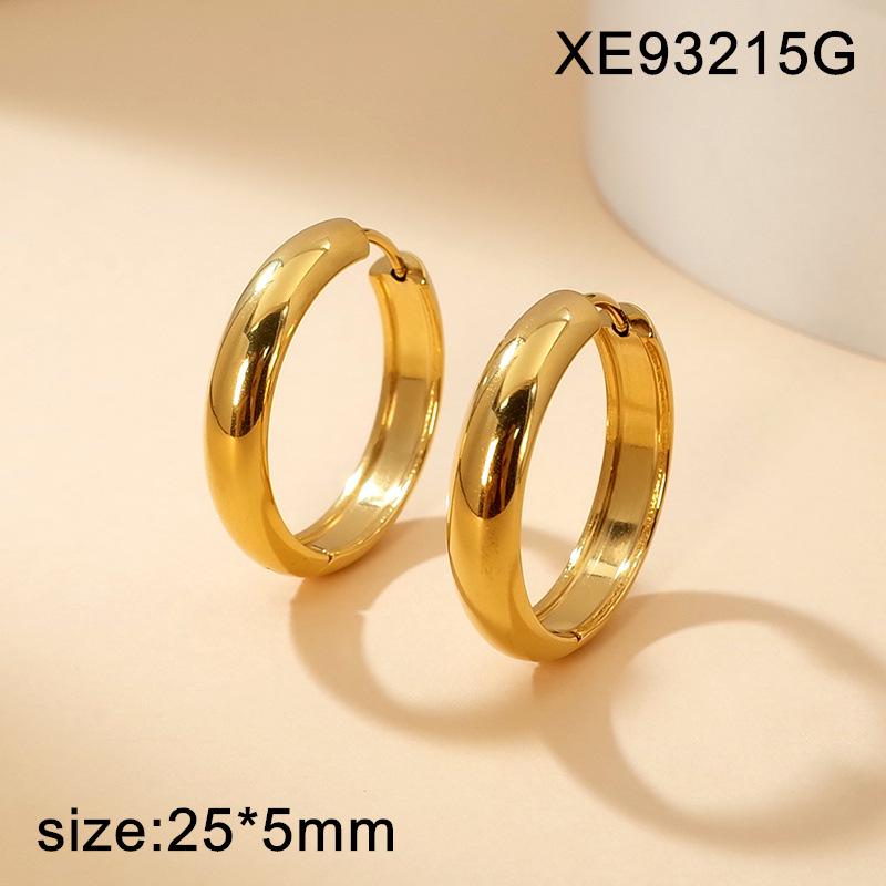 Trendy Titanium Steel Minimalist Hoop Earrings: Polished, Lightweight, Versatile, and Fashion-Forward for Men and Women