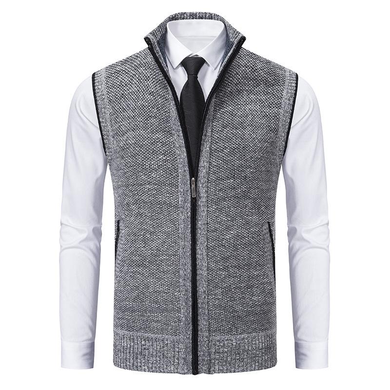 Ärmellose Strick-Cardigan-Weste für Herren - Winter & Herbst Plus Samt Warme Weste