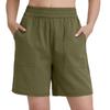 Women Casual Elastic Waist Shorts with Pockets Relaxed Fit Lightweight Drawstring Athletic Lounge Bottoms for Daily Wear