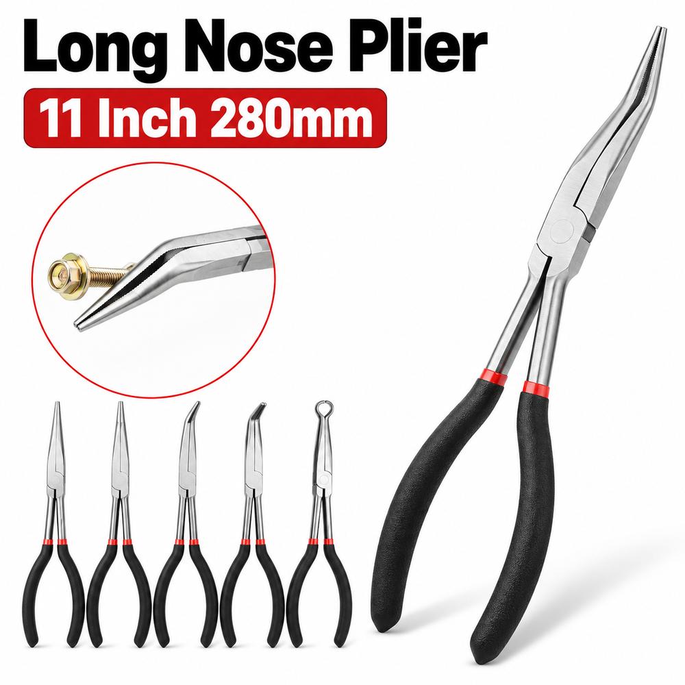 1Pcs Carbon Steel Circle Nose Pliers  for Metalworking and Precision Gripping
