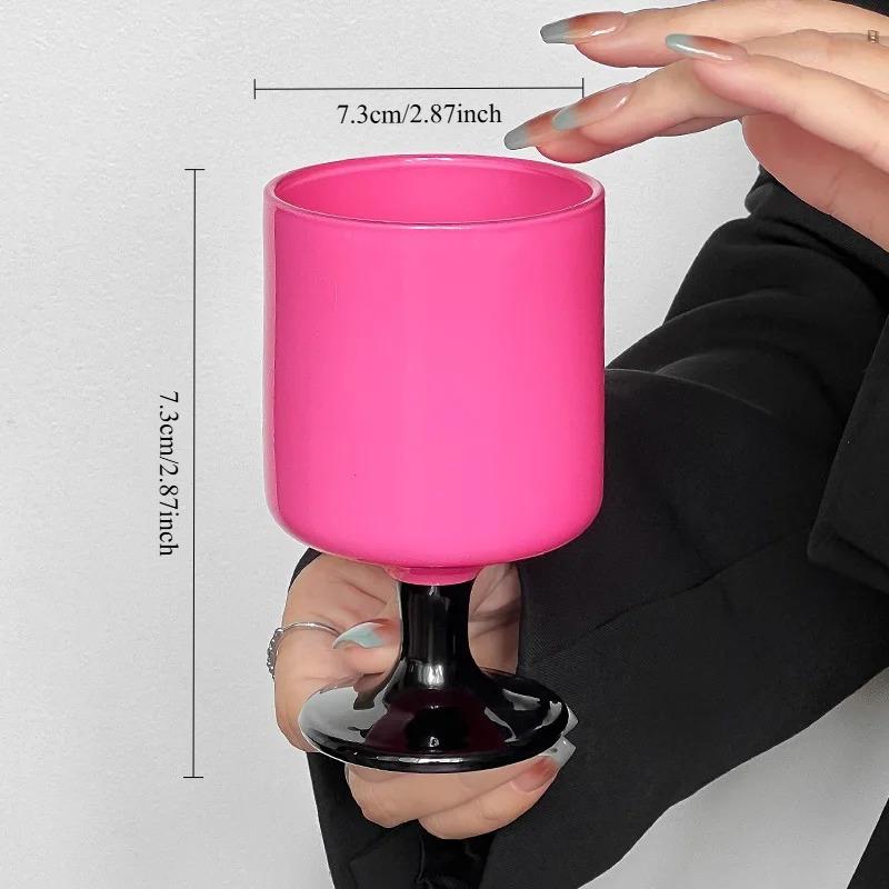 

Ретро Розовые Черные Чашки Короткие Ножки Стеклянная Посуда для Напитков Домашняя Вечеринка Бар Бокал для Шампанского Игристое Вино Сладкое Вино Стаканы для Сока Кухонная Посуда 200ml