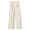 2026 Women's High Waist Velvet Wool Wide-Leg Pants - Floor Length, Slim Fit, Casual Spring Style