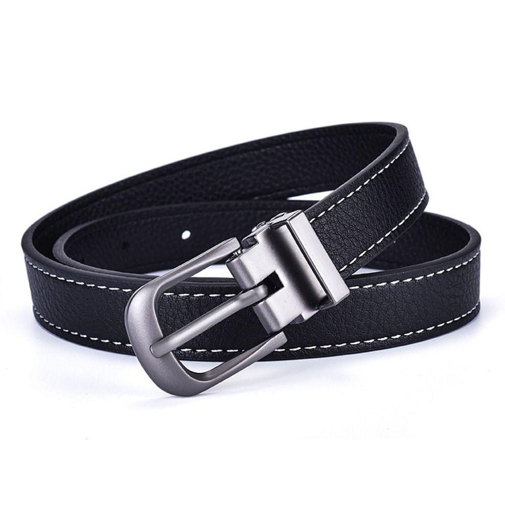 Retro Casual Children Leather Belt Pin Buckle Waistband Trouser Dress Belts Thin Waist Strap