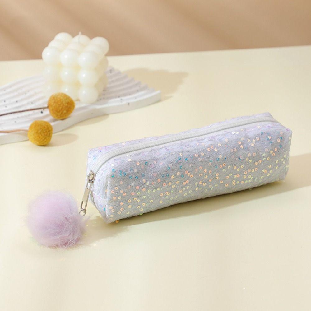 Multi-function Sparkle Pen Bag Glitter Cosmetic Organizer Kawaii Pencil Storage Case  Universal