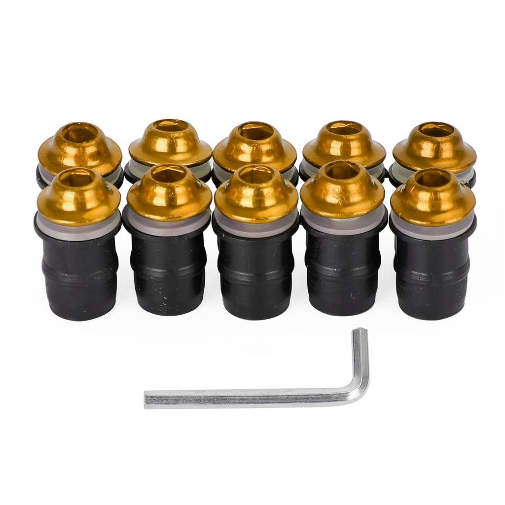 Bruce & Shark Motorcycle 10pcs M5x16mm Screw Bolt Washer Kit Windscreen Shield Alu (Gold)