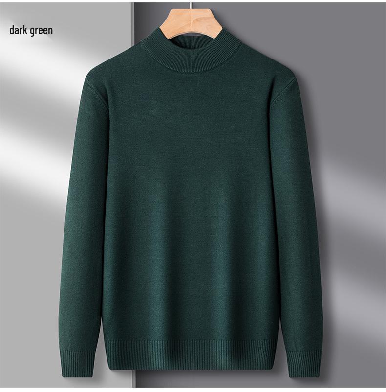 Men's Half-High Collar Thick Knit Sweater - Autumn/Winter Velvet Business Layer
