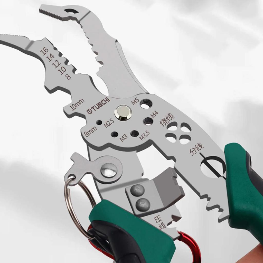 Multifunctional Wire Stripper Tool Easy To Use Wire Cutter for Wire Bending Wrench Splitting Pulling New Type of Elbow Pliers