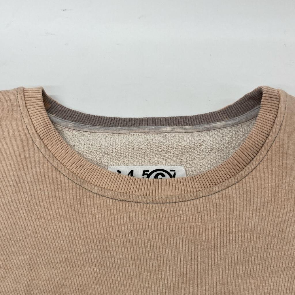 MM6 2021 Beige S62GU0050 Logo Short Sweatshirt Tops XS BeigeUsed