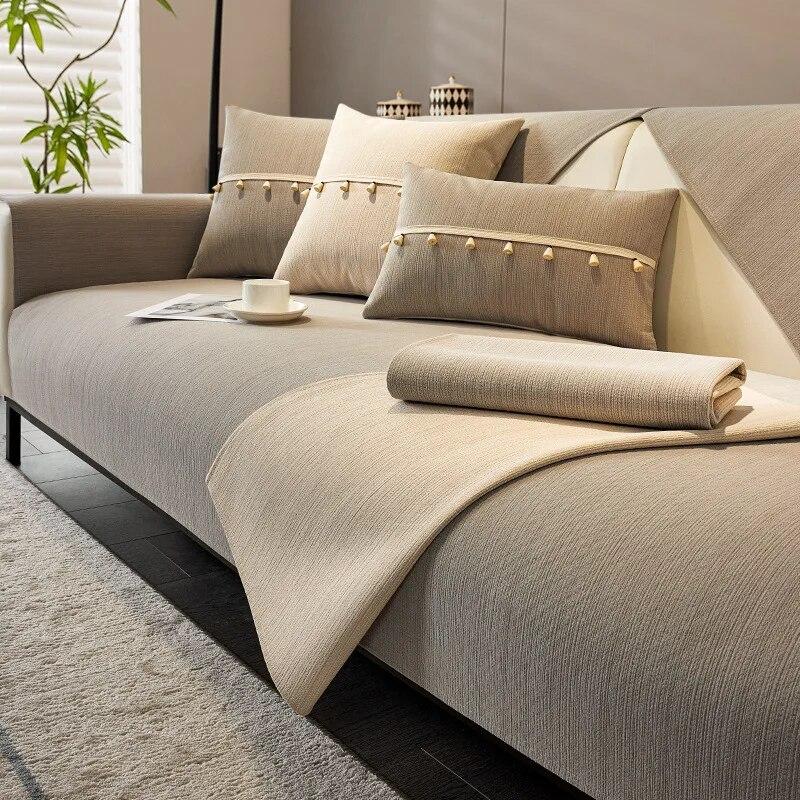 Chenille High Precision Sofa Cover Universal Non-Slip Couch Cover Sofa Protective Mats for Living Room Decoration Sofa Cushion