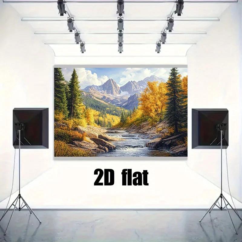 1 piece of 2D background cloth featuring golden autumn mountain scenery  a natural and peaceful atmosphere  and a party banner