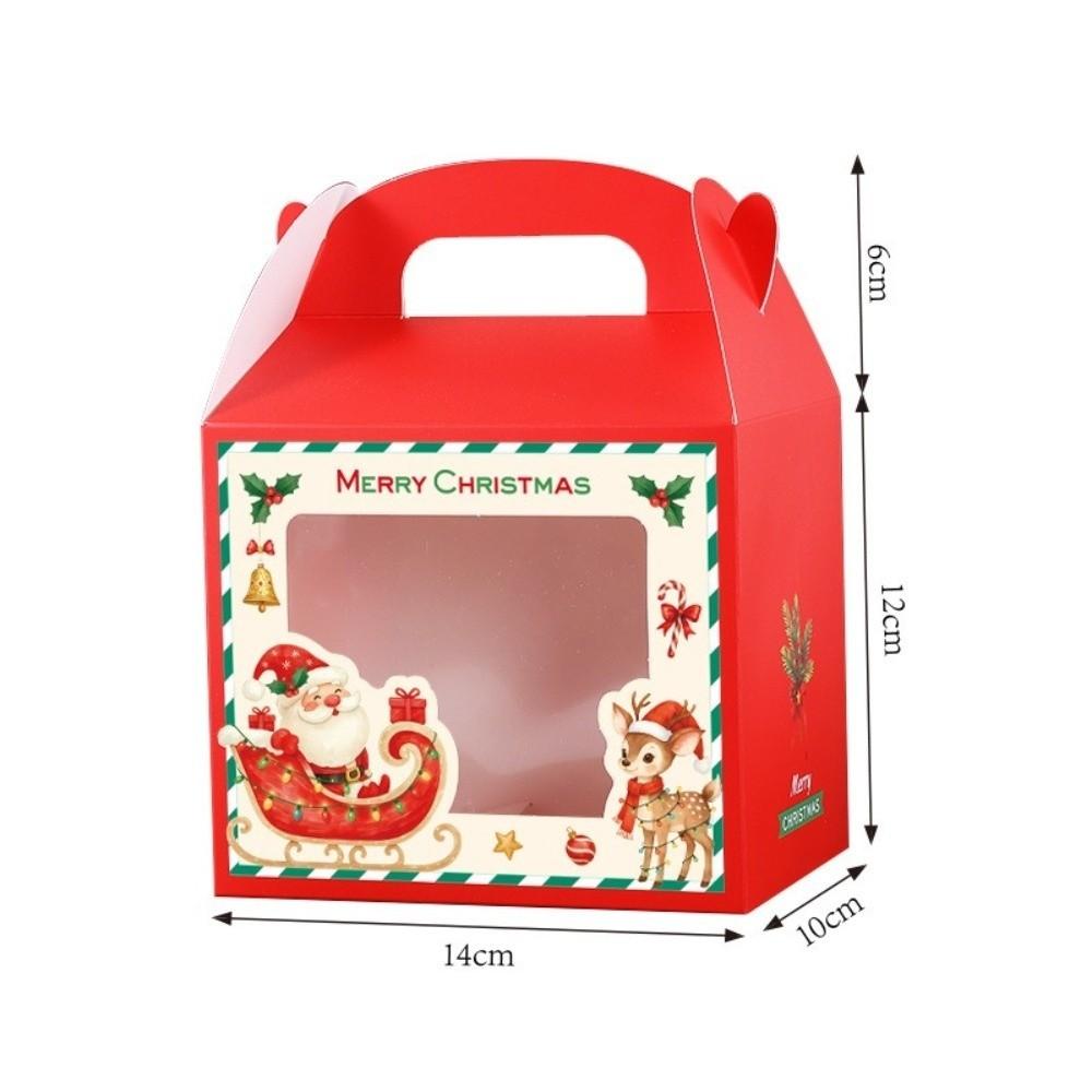 5pcs Clear Window Christmas Gift Box Christmas Gift Wrapping Box  For Christmas Parties Gift