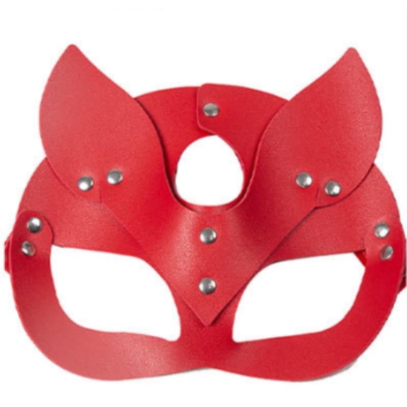 

1 шт. Кожаная забавная маска для глаз лисы с ногтями и стразами для вечеринки в клубе