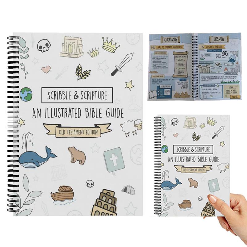 Scribble & Scripture: The Bible Made Simple - Illustrated Bible Guide, Spiral-Bound Notebook With Inspirational Illustrations