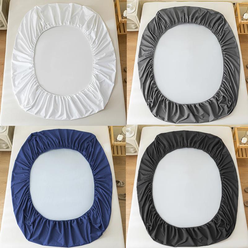 All-Season Waterproof Mattress Protector Soft Polyester Deep Pocket Sheet 8 Colors Modern Bed Fitted Sheet Durable Mattress Cover Bedding Bedspread