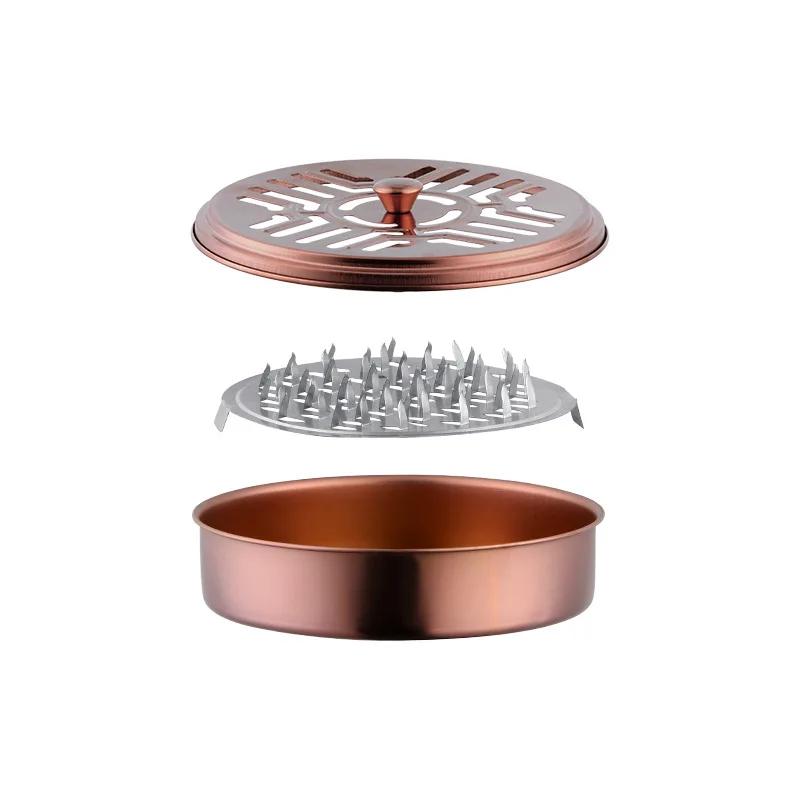 Edelstahl Mückenabwehrspiralenhalter Box mit Deckel Rundes Mückenabwehrspiralen Tablett Leicht zu Reinigen Mückenabwehrzubehör Sommer gray