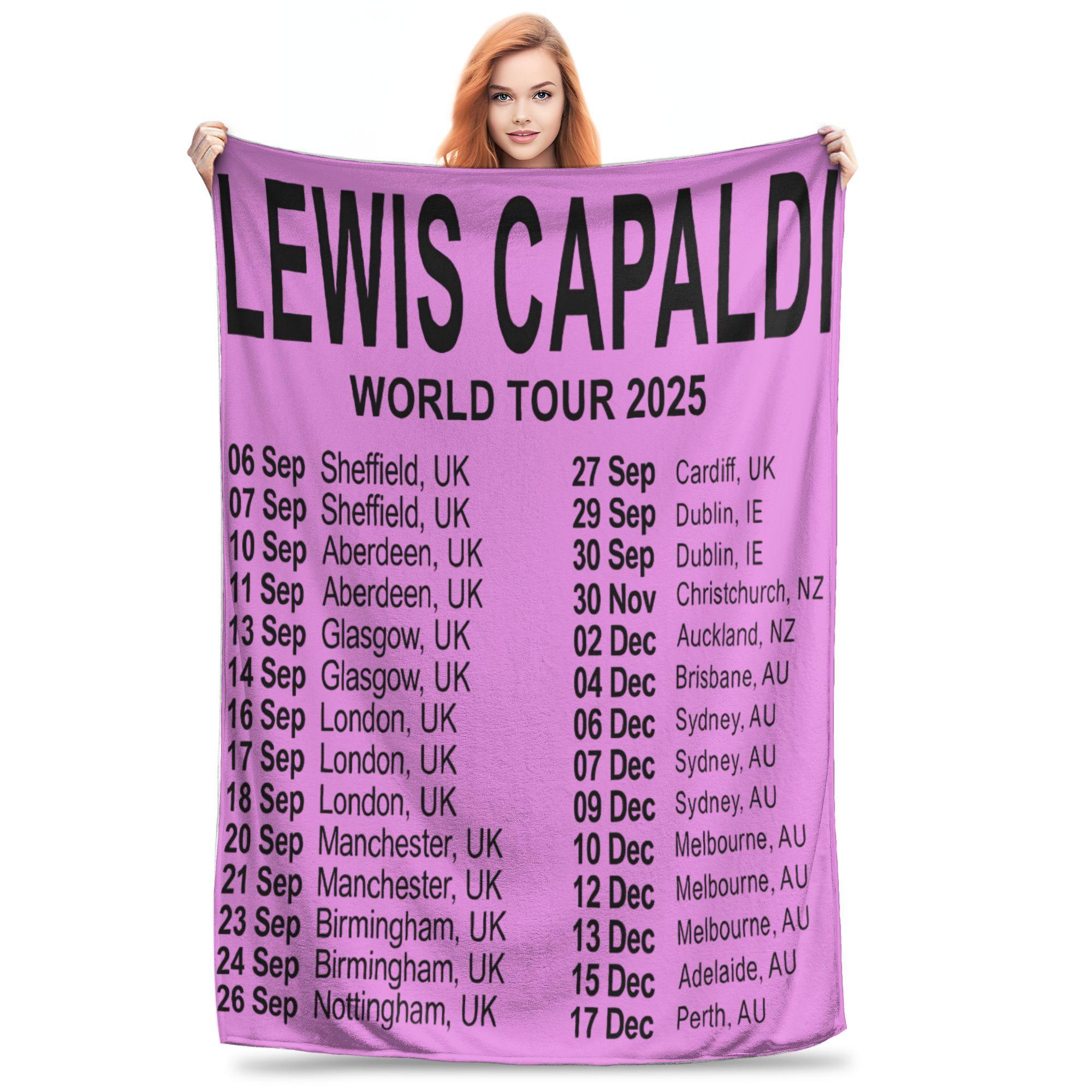 Lewis Capaldi Tour   Blanket Lightweight Thin Coral Fleece Plush Healing Present  Throw Blanket Rug Piece 130x150cm