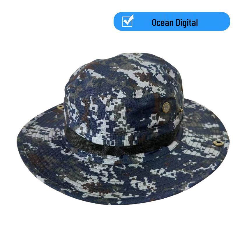 Unisex Camouflage Wide-Brimmed Sun Hat - Foldable Outdoor UV Protection